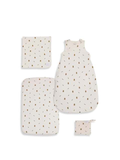 Silver Cross Cot Bed Starter Bedding Bundle in Bunny Print, Silver - image 1