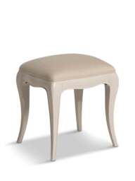 Barker and Stonehouse Calista Off Wooden Stool With Fabric Seat in White - thumbnail 1