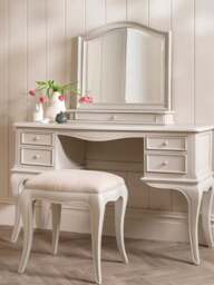 Barker and Stonehouse Calista Off Wooden Stool With Fabric Seat in White - thumbnail 2