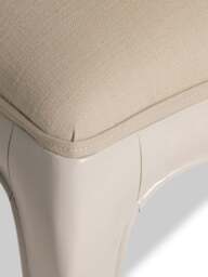 Barker and Stonehouse Calista Off Wooden Stool With Fabric Seat in White - thumbnail 4
