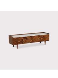 Barker and Stonehouse Vida Marble And Wood Tv Unit in Neutral - thumbnail 2