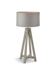 Pacific Lifestyle Whitby Wash Wood Tapered 4 Post Table Lamp Base in grey, Linen - thumbnail 1