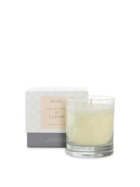 Heal's Fig Ginger & Cedar Scented Candle in White, Ceramic