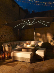 Bramblecrest Truro Square Cantilever Parasol with LED Light & Cover - thumbnail 2