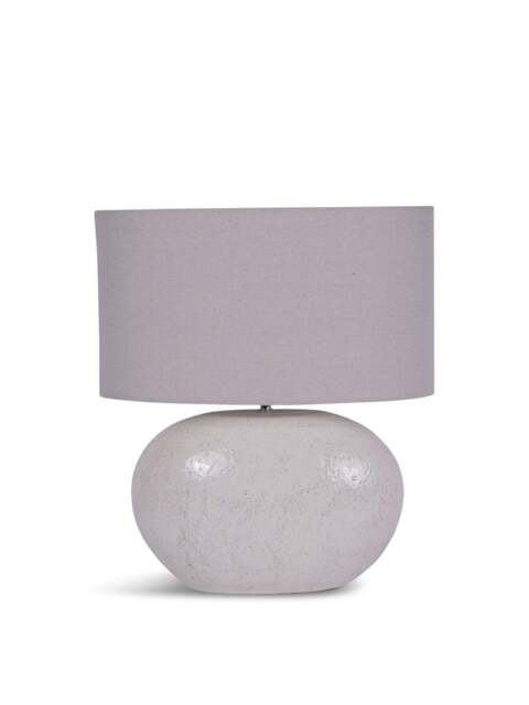 Libra Interiors Oviedo Terracotta Table Lamp in White, Size 44x21x53 - image 1