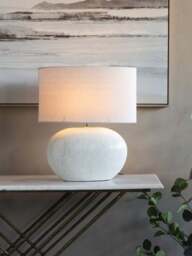 Libra Interiors Oviedo Terracotta Table Lamp in White, Size 44x21x53 - thumbnail 2
