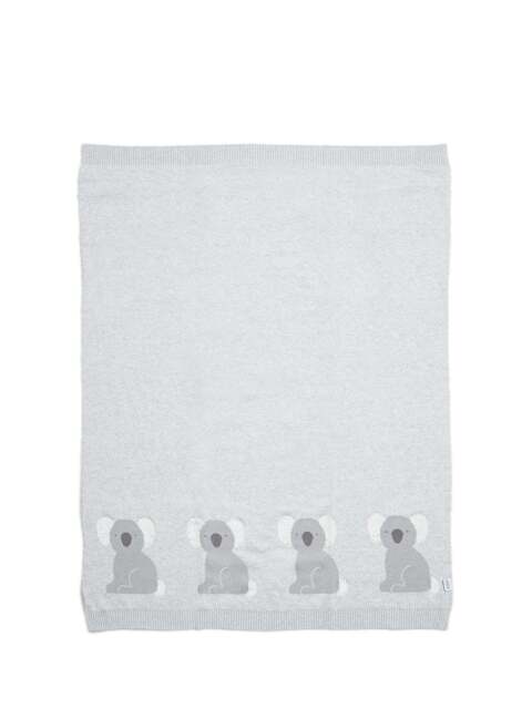 Mamas & Papas Knitted Blanket Koala Print in Wildly Adventures, Cotton - image 1