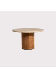 Barker and Stonehouse Panama Faux Stone Round Dining Table in Brown - thumbnail 4