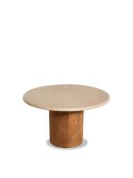 Barker and Stonehouse Panama Faux Stone Round Dining Table in Brown - thumbnail 1