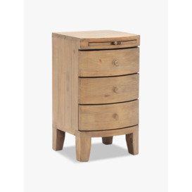 Barker and Stonehouse Lewes Reclaimed Wood 3 Drawer Bedside, Wheat Neutral - thumbnail 1