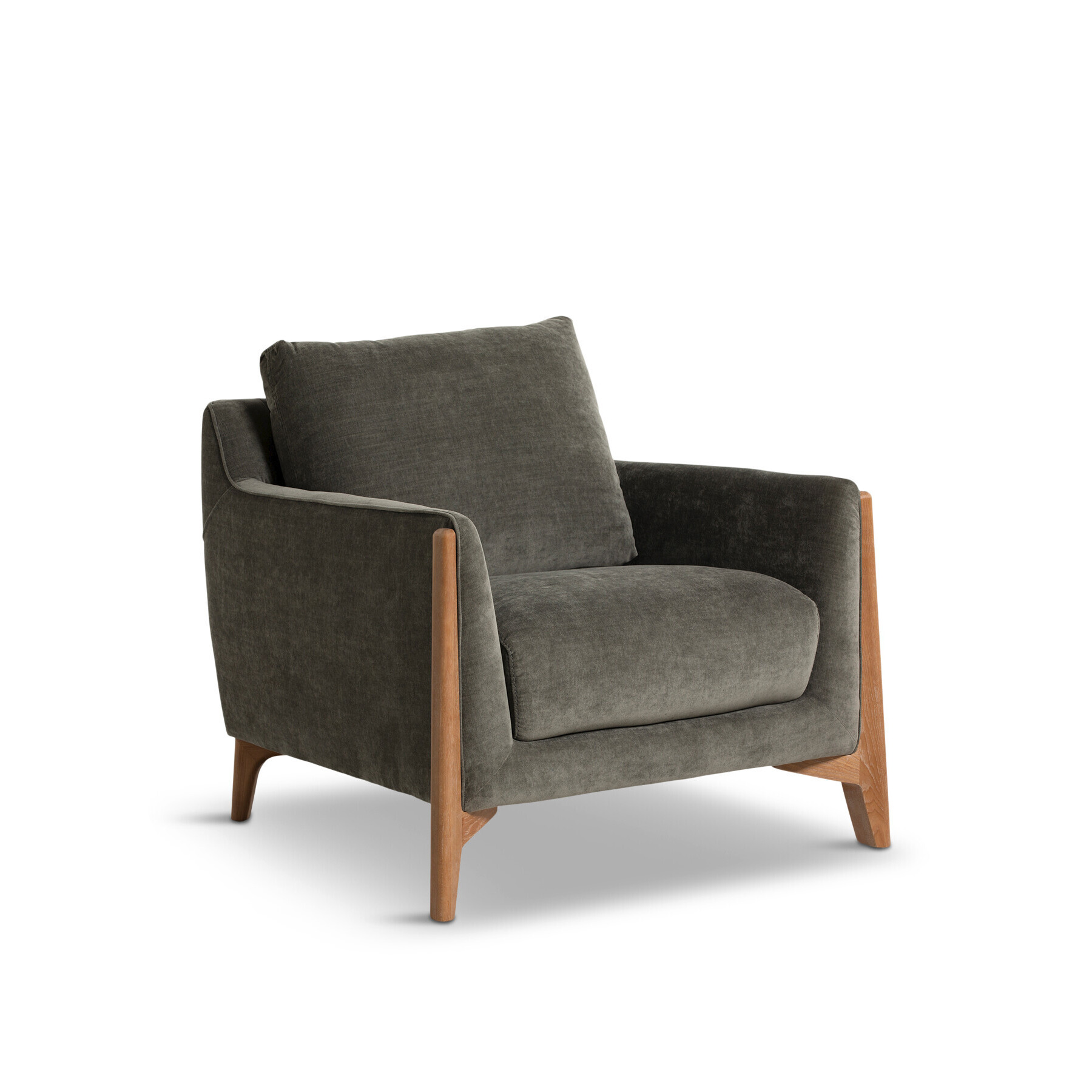 Barker and Stonehouse Miles Grey Fabric Armchair - image 1