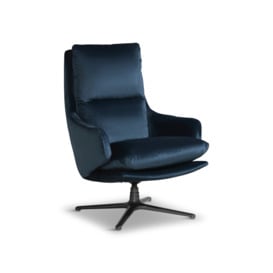 Barker and Stonehouse Marcel Velvet Swivel Chair, Blue Teal