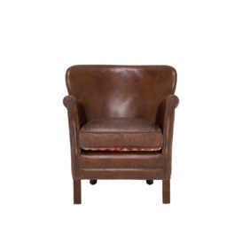 Barker and Stonehouse Cavendish Leather Armchair, Vintage Cigar Brown - thumbnail 2