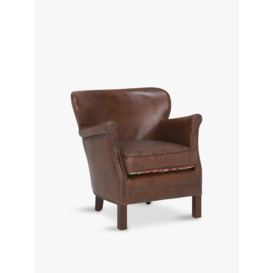 Barker and Stonehouse Cavendish Leather Armchair, Vintage Cigar Brown - thumbnail 1