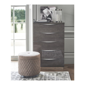 Barker and Stonehouse Lutyen 5 Drawer Tallboy, Grey and Taupe - thumbnail 2