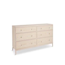 Barker and Stonehouse Salina Pale Wood 6 Drawer Wide Chest White