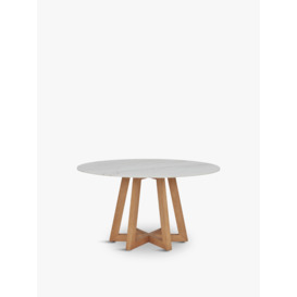 Barker and Stonehouse Shiloh Round Dining Table, White Marble - thumbnail 1