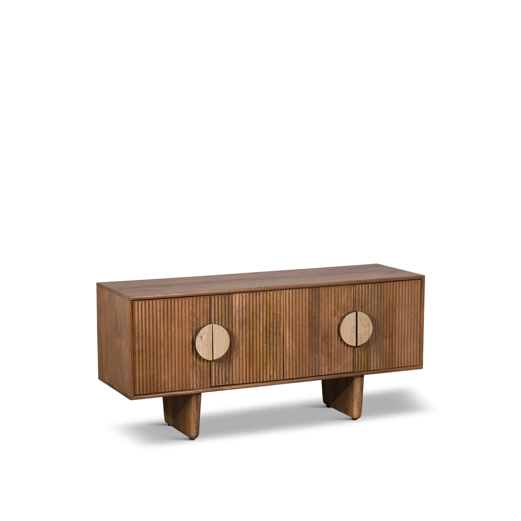 Barker and Stonehouse Vito Brown Fluted Mango Wood TV Unit