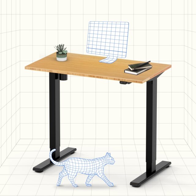 FlexiSpot EG1 Electric Height Adjustable Ergonomic Standing Desk for Home Office Study Gaming Black