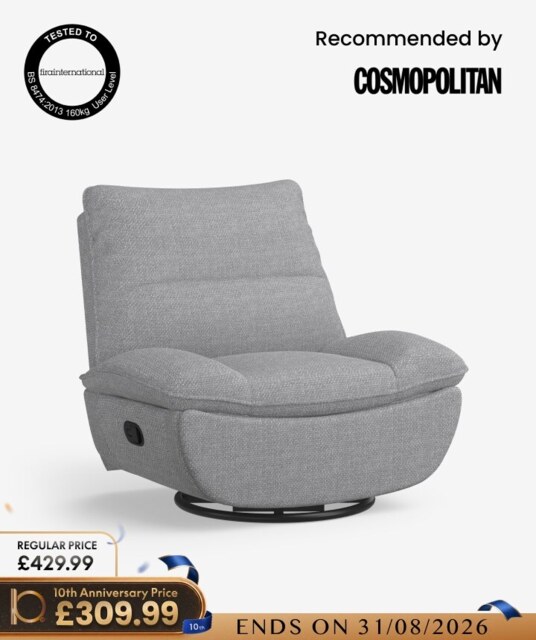 Swivel and Rocker Recliner with Sturdy Metal Base