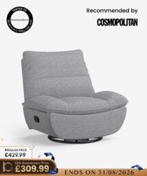 Swivel and Rocker Recliner with Sturdy Metal Base