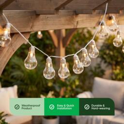 Streetwize 2m Solar Micro LED Bulb String Lights (10 Piece) - thumbnail 4