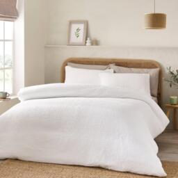 Catherine Lansfield Crinkle Seersucker Duvet Cover Set - thumbnail 1