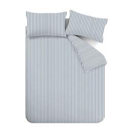 Catherine Lansfield Brushed Stripe Cotton Reversible Duvet Cover Set - thumbnail 5