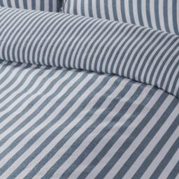 Catherine Lansfield Brushed Stripe Cotton Reversible Duvet Cover Set - thumbnail 4