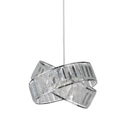 Lighting Collection 2 Band Chrome & Clear Acrylic Non-Elec Shade - thumbnail 3