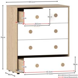 Lassic Junior Vida Neptune 5 Drawer Chest - thumbnail 2