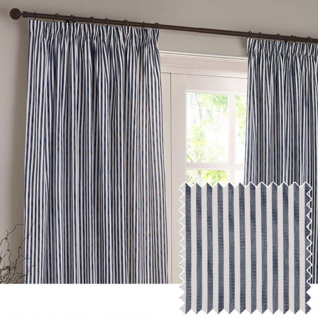 Yard Hebden Striped 100% Cotton Lined Pencil Pleat Curt - image 1