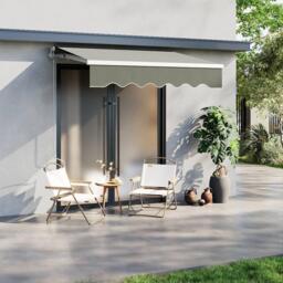 Breeins 200cm Retractable Patio Door Fabric Awning Grey - thumbnail 1