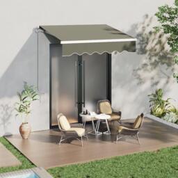 Breeins 200cm Retractable Patio Door Fabric Awning Grey - thumbnail 2