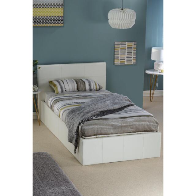 GFW Faux Leather Ottoman Bed with Mattress