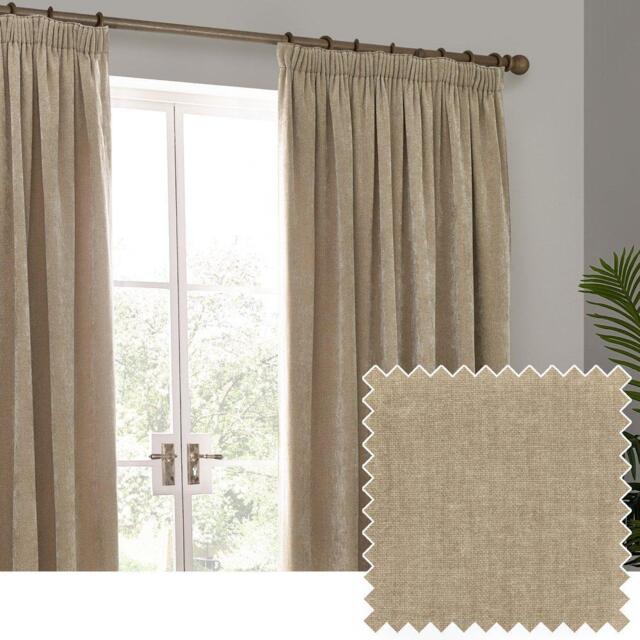 Yard Heavy Chenille Fully Lined Pencil Pleat Curtains - image 1