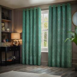 Paoletti Gatsby Jacquard Eyelet Curtains - thumbnail 5