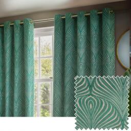 Paoletti Gatsby Jacquard Eyelet Curtains - thumbnail 6