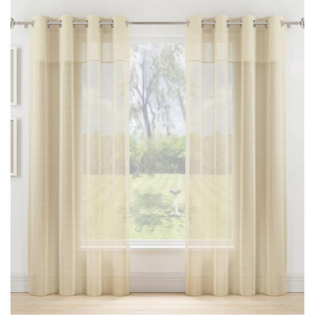 Enhanced Living Andorra Textured Eyelet Header Voile Panels - Pair - image 1