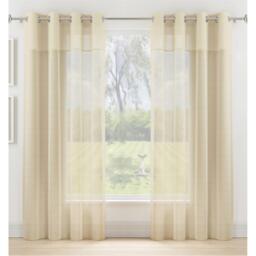 Enhanced Living Andorra Textured Eyelet Header Voile Panels - Pair