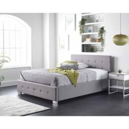 Aspire Side Opening Ottoman Storage in Grey Linen, Superk - thumbnail 2