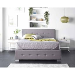 Aspire Side Opening Ottoman Storage in Grey Linen, Superk - thumbnail 3