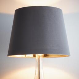 K Living Grey Velvet Empire Light Shade Gold Inner - thumbnail 2