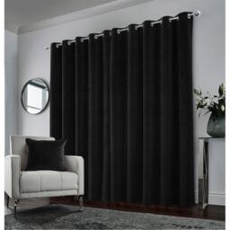 Enhanced Living Hampton Black Velvet Blackout Thermal Ring Curtain - thumbnail 5