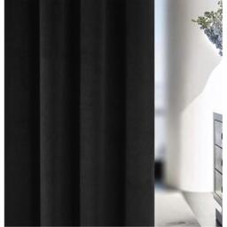 Enhanced Living Hampton Black Velvet Blackout Thermal Ring Curtain - thumbnail 3