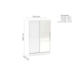 Birlea Lynx 2 Door Sliding Wardrobe With Mirror - thumbnail 4