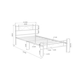 Urban Meuble Sturdy Metal Bed Frame with Elegant Headboard - thumbnail 6
