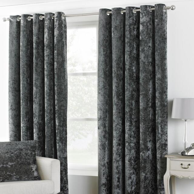 Paoletti Verona Crushed Velvet Eyelet Curtains