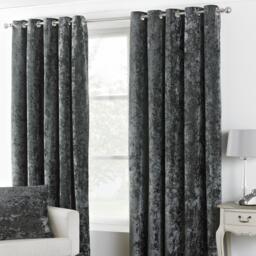 Paoletti Verona Crushed Velvet Eyelet Curtains - thumbnail 1