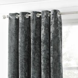 Paoletti Verona Crushed Velvet Eyelet Curtains - thumbnail 2